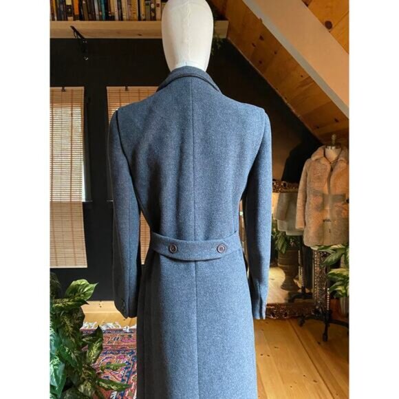 Vintage Wool Trench Coat Grey - Picture 6 of 8